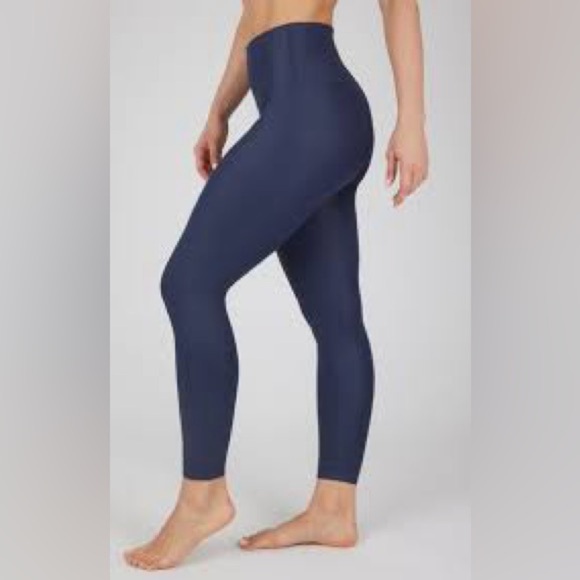 Leggings High Waist Yoga Sport 90 Degree By Reflex Athleisure Navy Blue Size XS - Picture 1 of 10